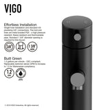 VIGO Noma Single Handle Single Hole Bathroom Sink Faucet, Matte Black, image 7