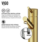 VIGO Noma Single Handle Single Hole Bathroom Sink Faucet, WaterSense Certified, Matte Gold image 3