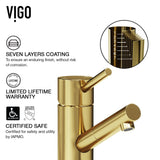 VIGO Noma Single Handle Single Hole Bathroom Sink Faucet, WaterSense Certified, Matte Gold image 6