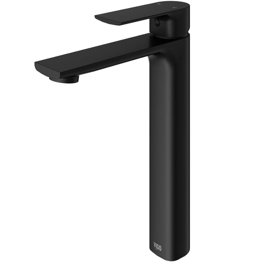 VIGO Norfolk Single Handle Vessel Bathroom Sink Faucet, WaterSense Certified, Matte Black