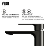 VIGO Norfolk Single Handle Vessel Bathroom Sink Faucet, WaterSense Certified, Matte Black image 3