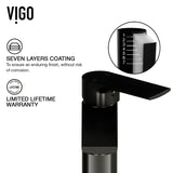 VIGO Norfolk Single Handle Vessel Bathroom Sink Faucet, WaterSense Certified, Matte Black image 4