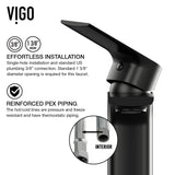 VIGO Norfolk Single Handle Vessel Bathroom Sink Faucet, WaterSense Certified, Matte Black image 5