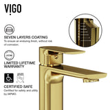 VIGO Norfolk Single Handle Vessel Single Hole Bathroom Sink Faucet, Matte Gold image 4