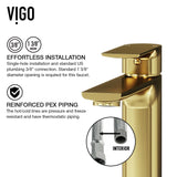 VIGO Norfolk Single Handle Vessel Single Hole Bathroom Sink Faucet, Matte Gold image 6