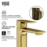 VIGO Norfolk Single Handle Vessel Single Hole Bathroom Sink Faucet, Matte Gold image 8