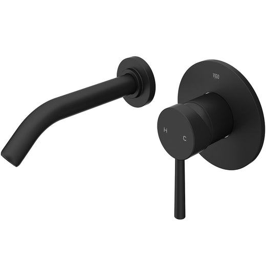 VIGO Olus Single Handle Wall Mount Bathroom Sink Faucet, WaterSense Certified, Matte Black