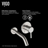 VIGO Olus Wall Mount Bathroom Faucet, WaterSense Certified, Brushed Nickel image 3