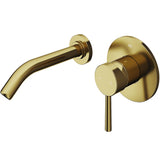 VIGO Olus Wall Mount Single Lever Bathroom Sink Faucet, WaterSense Certified, Matte BGold image 2
