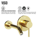 VIGO Olus Wall Mount Single Lever Bathroom Sink Faucet, WaterSense Certified, Matte BGold image 6