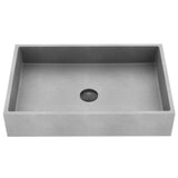 VIGO Orvieto Gothic ConcretoStone 24x15-in Deep Grey Bathroom Sink/Basin with Rectangular Vessel