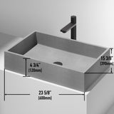 VIGO Orvieto Gothic ConcretoStone 24x15-in Deep Grey Bathroom Sink/Basin with Rectangular Vessel image 2