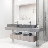 VIGO Orvieto Gothic ConcretoStone 24x15-in Deep Grey Bathroom Sink/Basin with Rectangular Vessel image 4