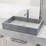 VIGO Orvieto Gothic ConcretoStone 24x15-in Deep Grey Bathroom Sink/Basin with Rectangular Vessel image 5
