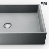 VIGO Orvieto Gothic ConcretoStone 24x15-in Deep Grey Bathroom Sink/Basin with Rectangular Vessel image 8