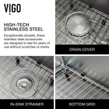 VIGO Oxford 1-Bowl Stainless Steel Apron Front Farmhouse Kitchen Sink with Accessories, 33-in image 3