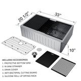 VIGO Oxford 1-Bowl Stainless Steel Apron Front Farmhouse Kitchen Sink with Accessories, 33-in image 8