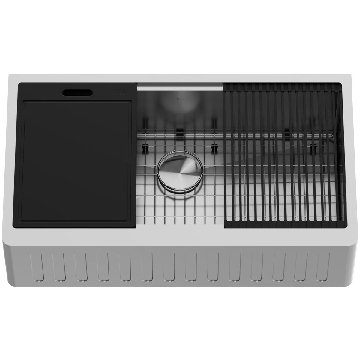 VIGO Oxford Single Farmhouse Kitchen Sink, 36-in x 21-in