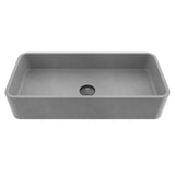 VIGO Palazzo Gothic ConcretoStone 24x11-in Deep Grey Bathroom Sink/Basin with Rectangular Vessel