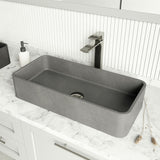 VIGO Palazzo Gothic ConcretoStone 24x11-in Deep Grey Bathroom Sink/Basin with Rectangular Vessel image 6