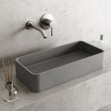 VIGO Palazzo Gothic ConcretoStone 24x11-in Deep Grey Bathroom Sink/Basin with Rectangular Vessel image 7