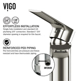 VIGO Palazzo Gothic ConcretoStone Grey Bathroom Sink/Basin Set with Niko Faucet and Rectangular Vessel image 8