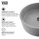 VIGO Palermo Gothic ConcretoStone 15x15-in Deep Grey Bathroom Sink/Basin with Round Vessel image 3
