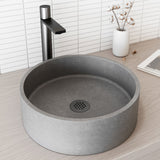 VIGO Palermo Gothic ConcretoStone 15x15-in Deep Grey Bathroom Sink/Basin with Round Vessel image 5