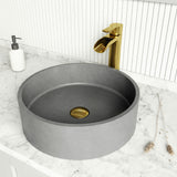 VIGO Palermo Gothic ConcretoStone 15x15-in Deep Grey Bathroom Sink/Basin with Round Vessel image 6