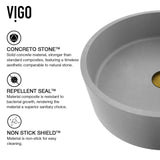 VIGO Palermo Gothic ConcretoStone Ash Grey Bathroom Sink/Basin Set with Niko Faucet and Round Vessel image 7