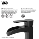 VIGO Paloma Single Handle Single Hole Bathroom Sink Faucet, WaterSense Certified, Matte Black image 4
