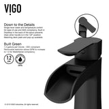 VIGO Paloma Single Handle Single Hole Bathroom Sink Faucet, WaterSense Certified, Matte Black image 5