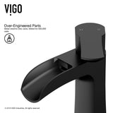 VIGO Paloma Single Handle Single Hole Bathroom Sink Faucet, WaterSense Certified, Matte Black image 6