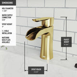 VIGO Paloma Single Handle Single Hole Bathroom Sink Faucet, WaterSense Certified, Matte Gold image 3
