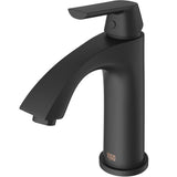 VIGO Penela Single Handle Single Hole Bathroom Sink Faucet, Matte Black, image 2