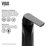 VIGO Penela Single Handle Single Hole Bathroom Sink Faucet, Matte Black, image 3
