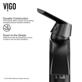 VIGO Penela Single Handle Single Hole Bathroom Sink Faucet, Matte Black, image 4