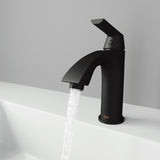 VIGO Penela Single Handle Single Hole Bathroom Sink Faucet, Matte Black, image 6