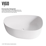 VIGO Peony Matte Stone Novelty Composite Vessel Bathroom Sink/Basin with Deep Bowl, White image 2