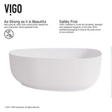 VIGO Peony Matte Stone Novelty Composite Vessel Bathroom Sink/Basin with Deep Bowl, White image 3