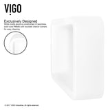 VIGO Petunia Matte Stone Rectangular Composite Vessel Bathroom Sink/Basin with Rounded Edges & Deep Bowl, White image 3