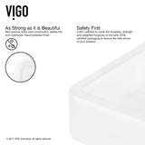VIGO Petunia Matte Stone Rectangular Composite Vessel Bathroom Sink/Basin with Rounded Edges & Deep Bowl, White image 4