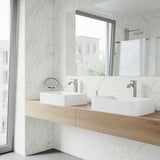 VIGO Petunia Matte Stone Rectangular Composite Vessel Bathroom Sink/Basin with Rounded Edges & Deep Bowl, White image 7