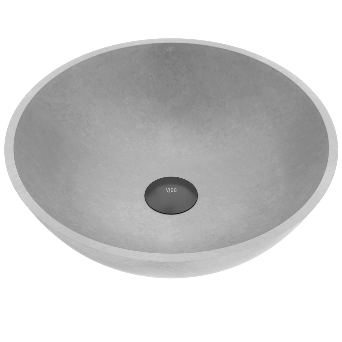 VIGO Ravenna Gothic ConcretoStone 16x16-in Deep Grey Bathroom Sink/Basin with Round Vessel