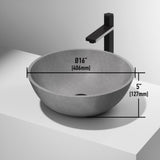 VIGO Ravenna Gothic ConcretoStone 16x16-in Deep Grey Bathroom Sink/Basin with Round Vessel image 3
