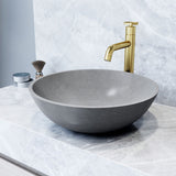 VIGO Ravenna Gothic ConcretoStone 16x16-in Deep Grey Bathroom Sink/Basin with Round Vessel image 6