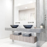 VIGO Ravenna Gothic ConcretoStone 16x16-in Deep Grey Bathroom Sink/Basin with Round Vessel image 7