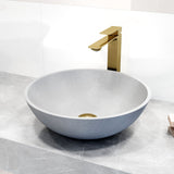 VIGO Ravenna Gothic ConcretoStone Grey Bathroom Sink/Basin Set with Dunn Faucet and Round Vessel image 6
