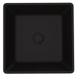 VIGO Roma Glass Square Vessel Bathroom Sink/Basin with Rounded Edges & Deep Bowl, Black image 2