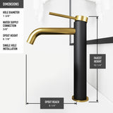 VIGO Roma MatteShell Matte Black Bathroom Sink/Basin Set with Lexington Faucet and Glass Square Vessel image 3